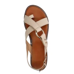 Manfield Witte leren sandalen^DAMES Sandalen