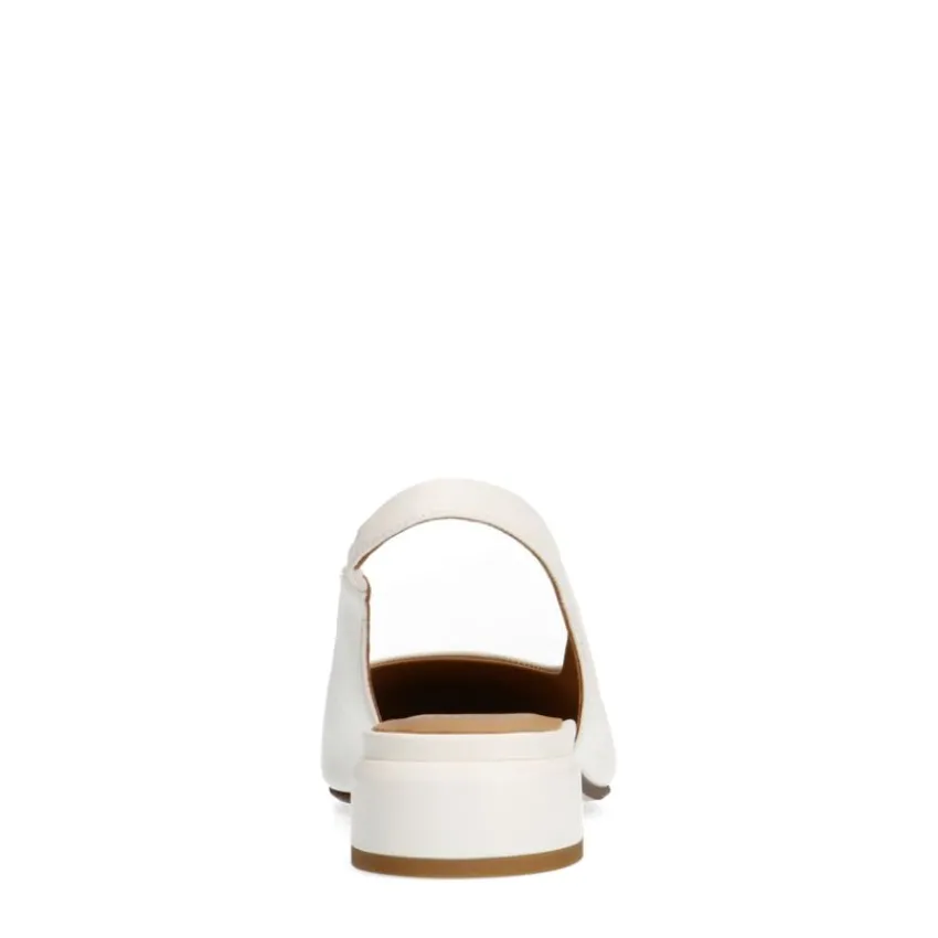 Manfield Witte leren slingbacks^DAMES Pumps|Slingbacks