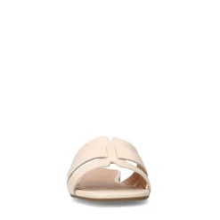 Manfield Witte leren slippers^DAMES Slippers
