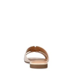 Manfield Witte leren slippers^DAMES Slippers