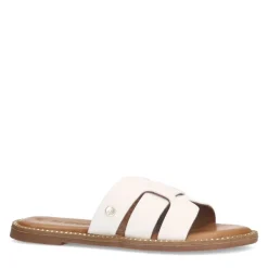 No Stress Witte leren slippers^DAMES Slippers