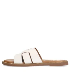 No Stress Witte leren slippers^DAMES Slippers