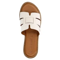 No Stress Witte leren slippers^DAMES Slippers