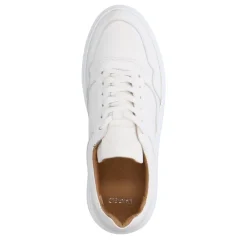 Manfield Witte leren sneakers^Heren Sneakers