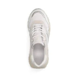 Manfield Witte leren sneakers^DAMES Sneakers