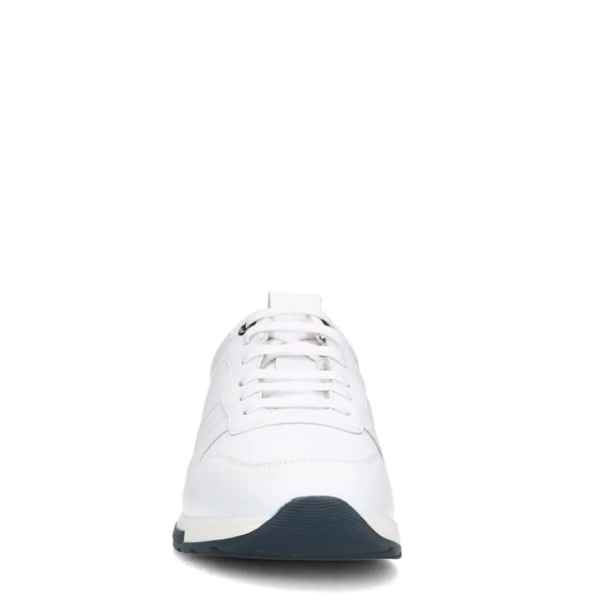 Van Lier Witte leren sneakers^Heren Sneakers