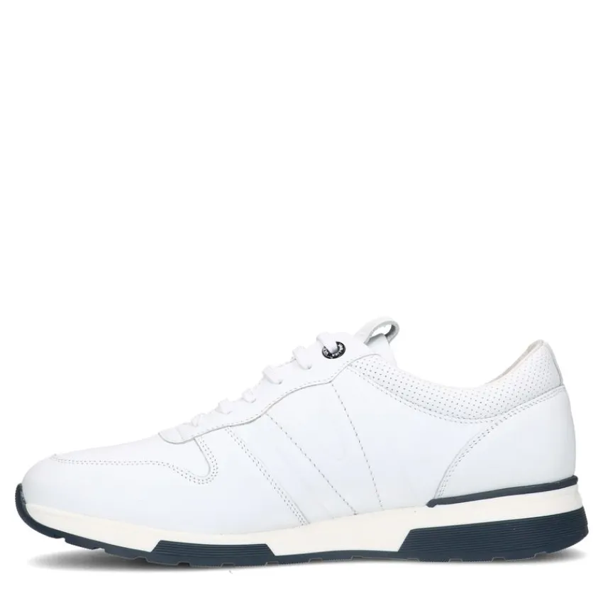 Van Lier Witte leren sneakers^Heren Sneakers
