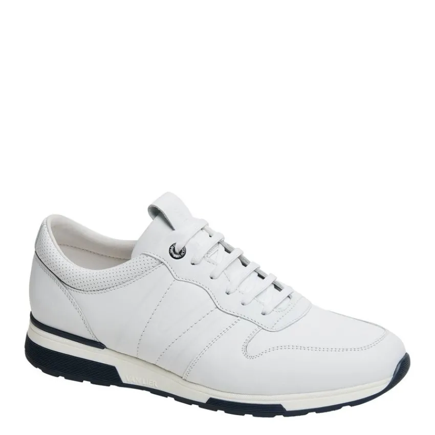 Van Lier Witte leren sneakers^Heren Sneakers