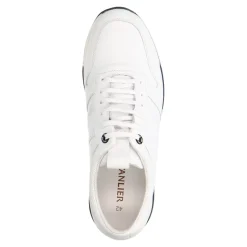 Van Lier Witte leren sneakers^Heren Sneakers