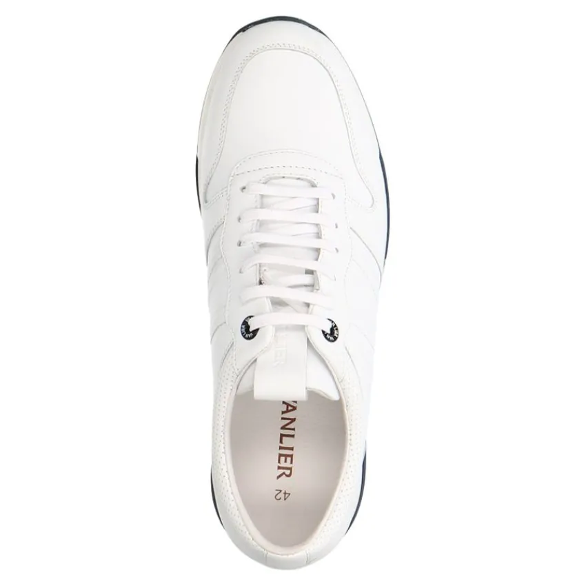 Van Lier Witte leren sneakers^Heren Sneakers
