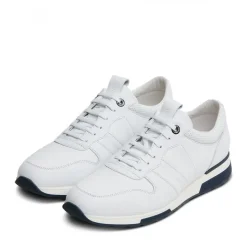 Van Lier Witte leren sneakers^Heren Sneakers