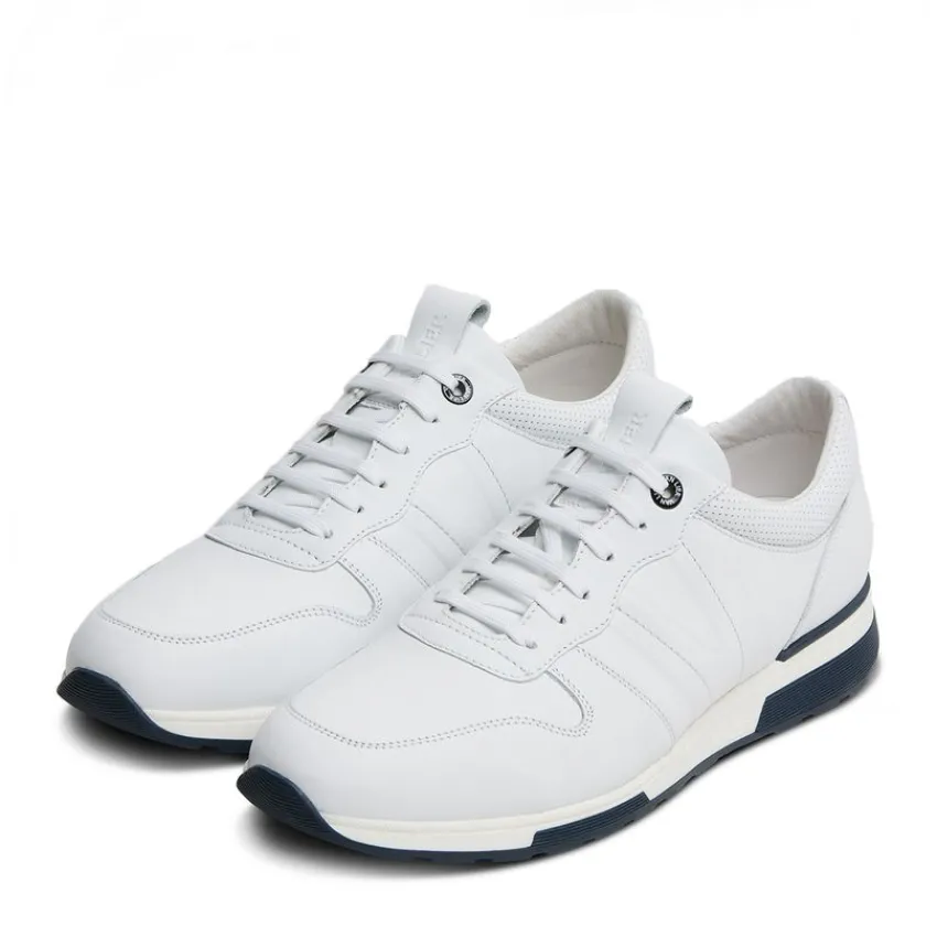 Van Lier Witte leren sneakers^Heren Sneakers