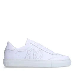 Manfield Witte leren sneakers^DAMES Sneakers
