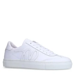 Manfield Witte leren sneakers^DAMES Sneakers