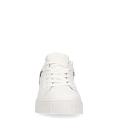 Manfield Witte leren sneakers^DAMES Sneakers