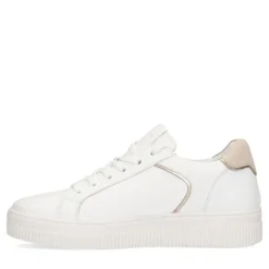 Manfield Witte leren sneakers^DAMES Sneakers