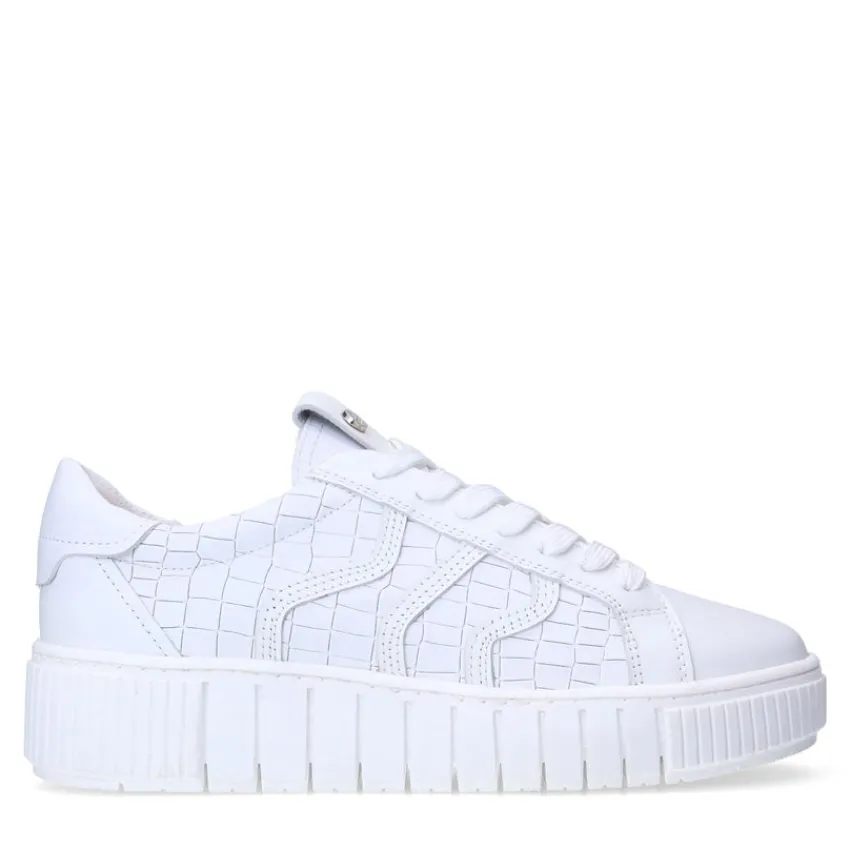 No Stress Witte leren sneakers^DAMES Sneakers