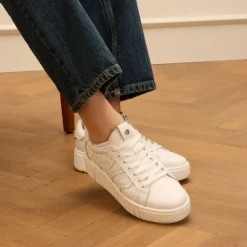 No Stress Witte leren sneakers^DAMES Sneakers