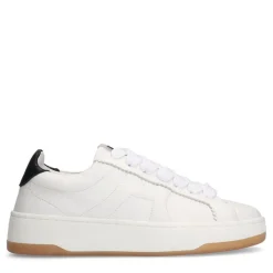 Manfield Witte leren sneakers^DAMES Sneakers