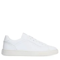 Manfield Witte leren sneakers^Heren Sneakers