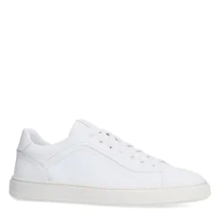 Manfield Witte leren sneakers^Heren Sneakers