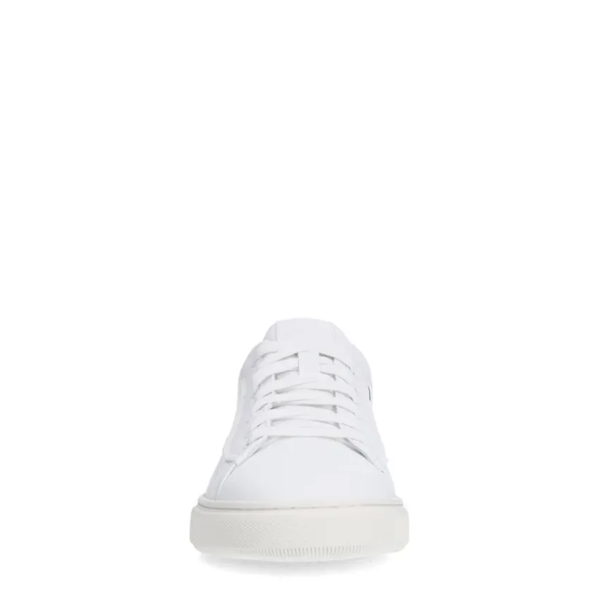 Manfield Witte leren sneakers^Heren Sneakers