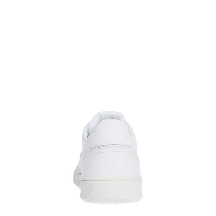 Manfield Witte leren sneakers^Heren Sneakers
