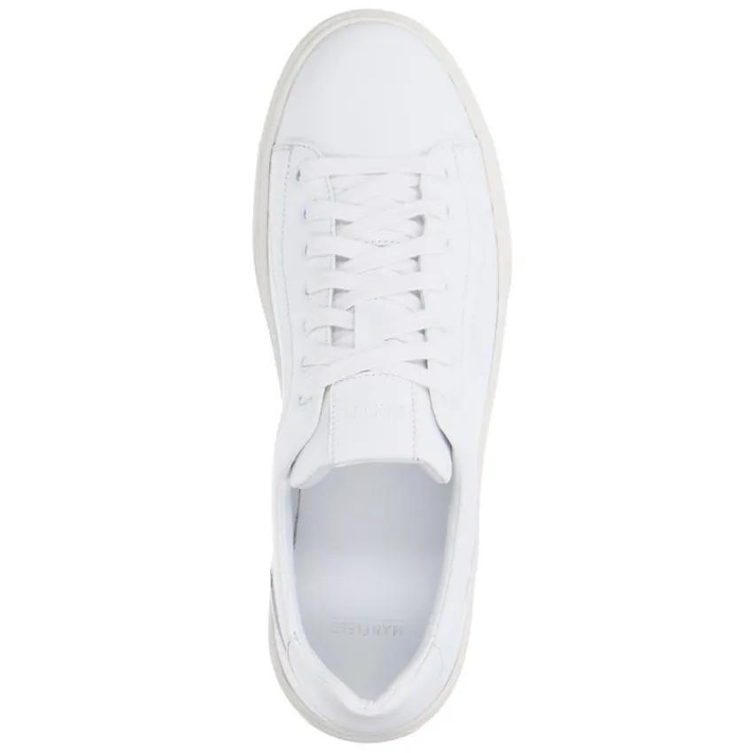 Manfield Witte leren sneakers^Heren Sneakers