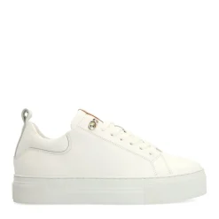 Manfield Witte leren sneakers^DAMES Sneakers