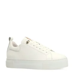 Manfield Witte leren sneakers^DAMES Sneakers