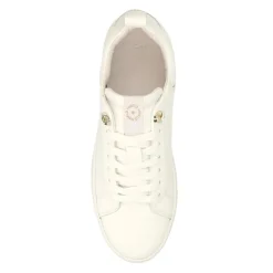 Manfield Witte leren sneakers^DAMES Sneakers