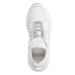 Manfield Witte leren sneakers^DAMES Sneakers
