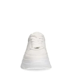 Manfield Witte leren sneakers^DAMES Sneakers