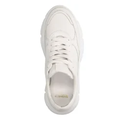 Manfield Witte leren sneakers^DAMES Sneakers