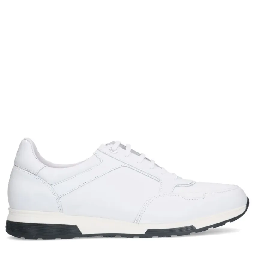 Van Lier Witte leren sneakers^Heren Sneakers