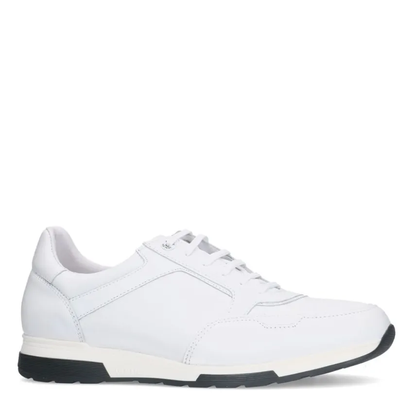 Van Lier Witte leren sneakers^Heren Sneakers