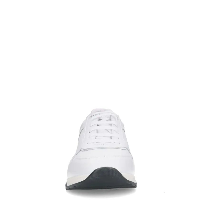 Van Lier Witte leren sneakers^Heren Sneakers