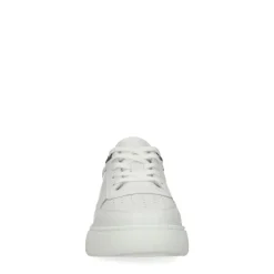 Manfield Witte leren sneakers^Heren Sneakers