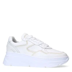 Manfield Witte leren sneakers^DAMES Sneakers