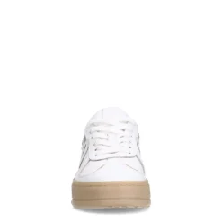 Manfield Witte leren sneakers^DAMES Sneakers