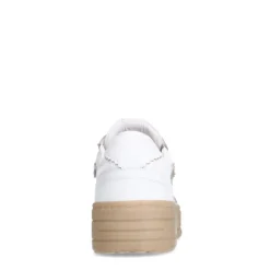 Manfield Witte leren sneakers^DAMES Sneakers