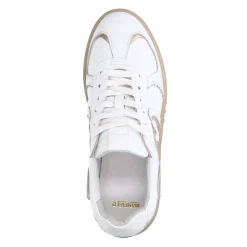 Manfield Witte leren sneakers^DAMES Sneakers