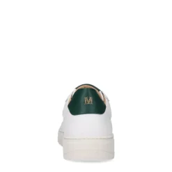 Manfield Witte leren sneakers^Heren Sneakers