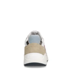 Manfield Witte leren sneakers met gekleurde details^DAMES Sneakers