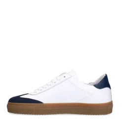 Manfield Witte leren sneakers met suède details^DAMES Sneakers