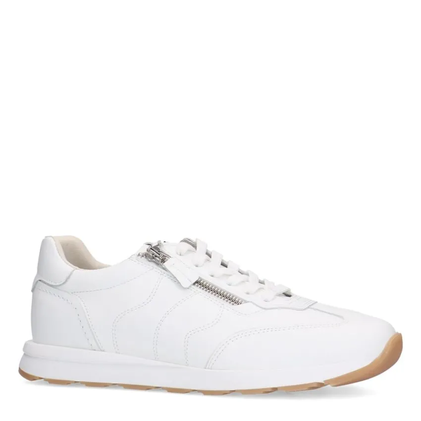 No Stress Witte leren sneakers met rits^DAMES Sneakers