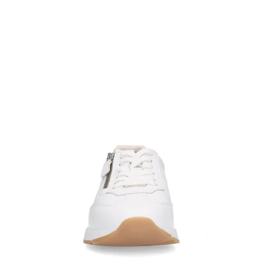 No Stress Witte leren sneakers met rits^DAMES Sneakers