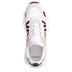 Manfield Witte leren sneakers met beige details^DAMES Sneakers