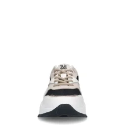 Manfield Witte leren sneakers met mesh details^DAMES Sneakers