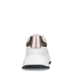 Manfield Witte leren sneakers met mesh details^DAMES Sneakers